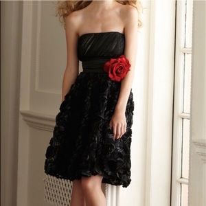 Ruffled WHBM rose dress. Black